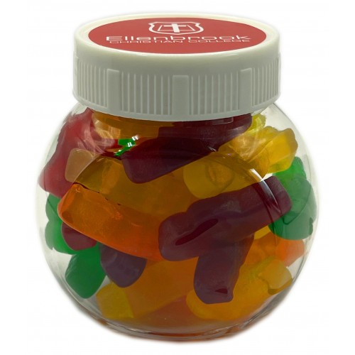 PLASTIC JAR FILLED WITH JELLY BABIES 135G